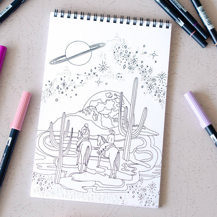 Cosmic Cowgirl Premium Coloring Book - Meadow Collectivecoloring book