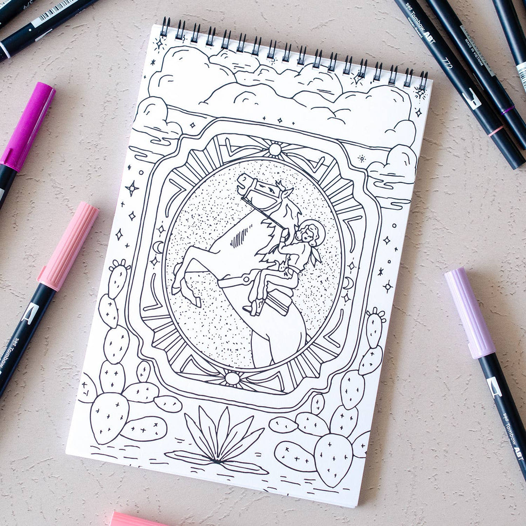 Cosmic Cowgirl Premium Coloring Book - Meadow Collectivecoloring book