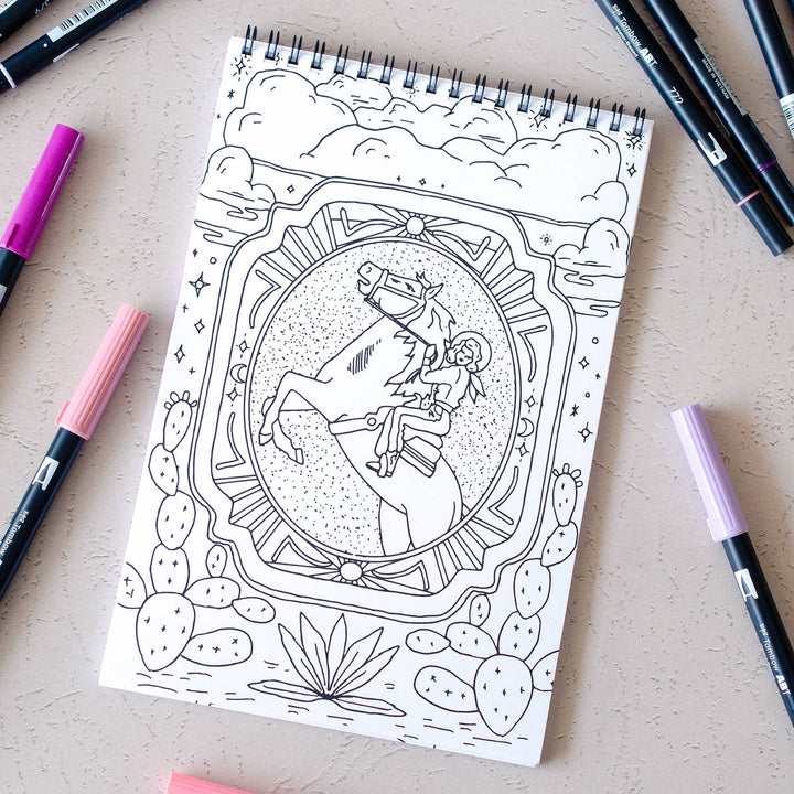 Cosmic Cowgirl Premium Coloring Book - Meadow Collectivecoloring book