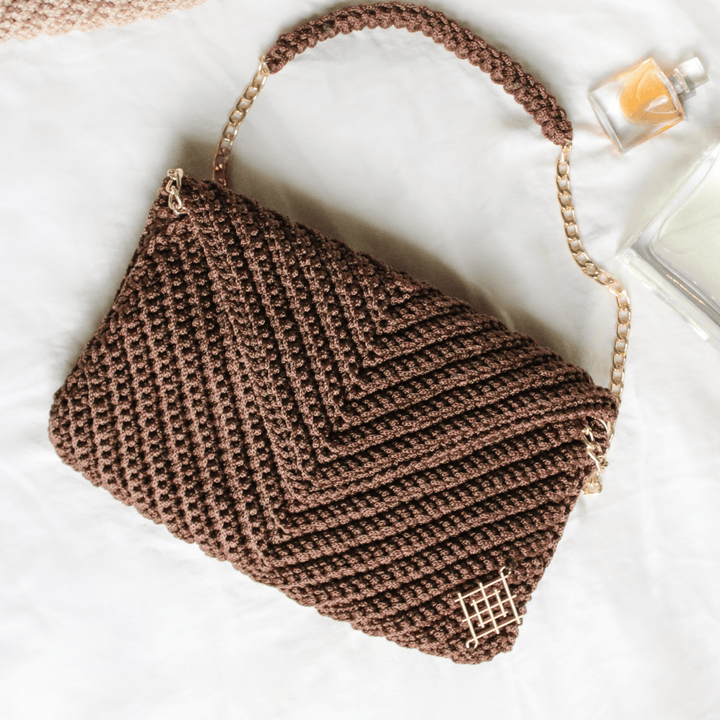 Crochet Envelope Clutch - crossbody chain strap - Meadow Collectiveclutch