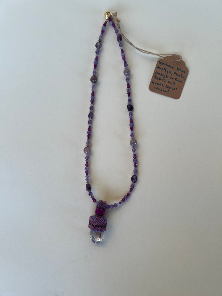Crystal Gemstone Pendulum Necklaces - 6 colors - Meadow Collectivecrystal necklace