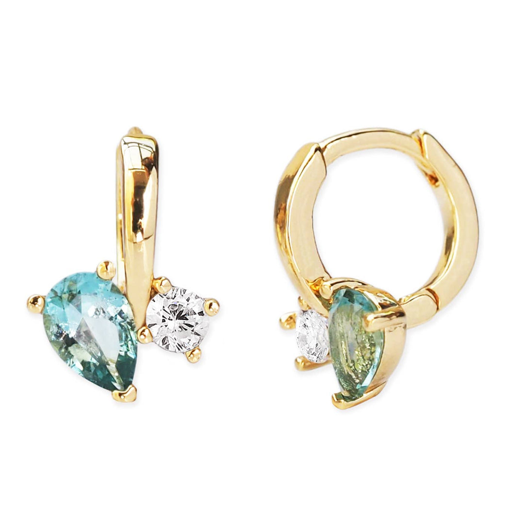 CZ And Glass Mini Huggie - Meadow Collectiveearrings