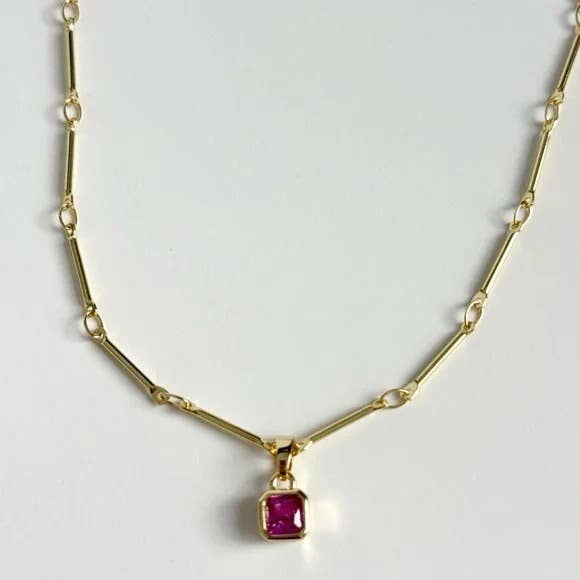 Danni Ruby 18K Gold Filled Bamboo Necklace – Tramps+Thieves - Meadow Collectivenecklace