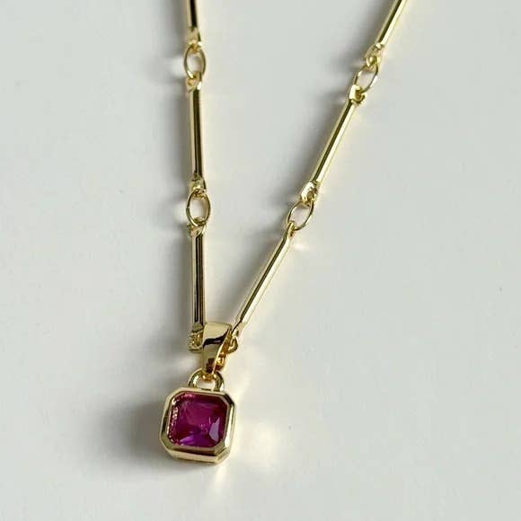 Danni Ruby 18K Gold Filled Bamboo Necklace – Tramps+Thieves - Meadow Collectivenecklace
