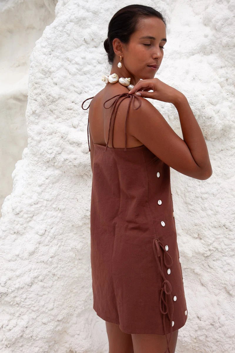 Dede Cowrie Shell Beaded Dress - Meadow Collectivemini dress