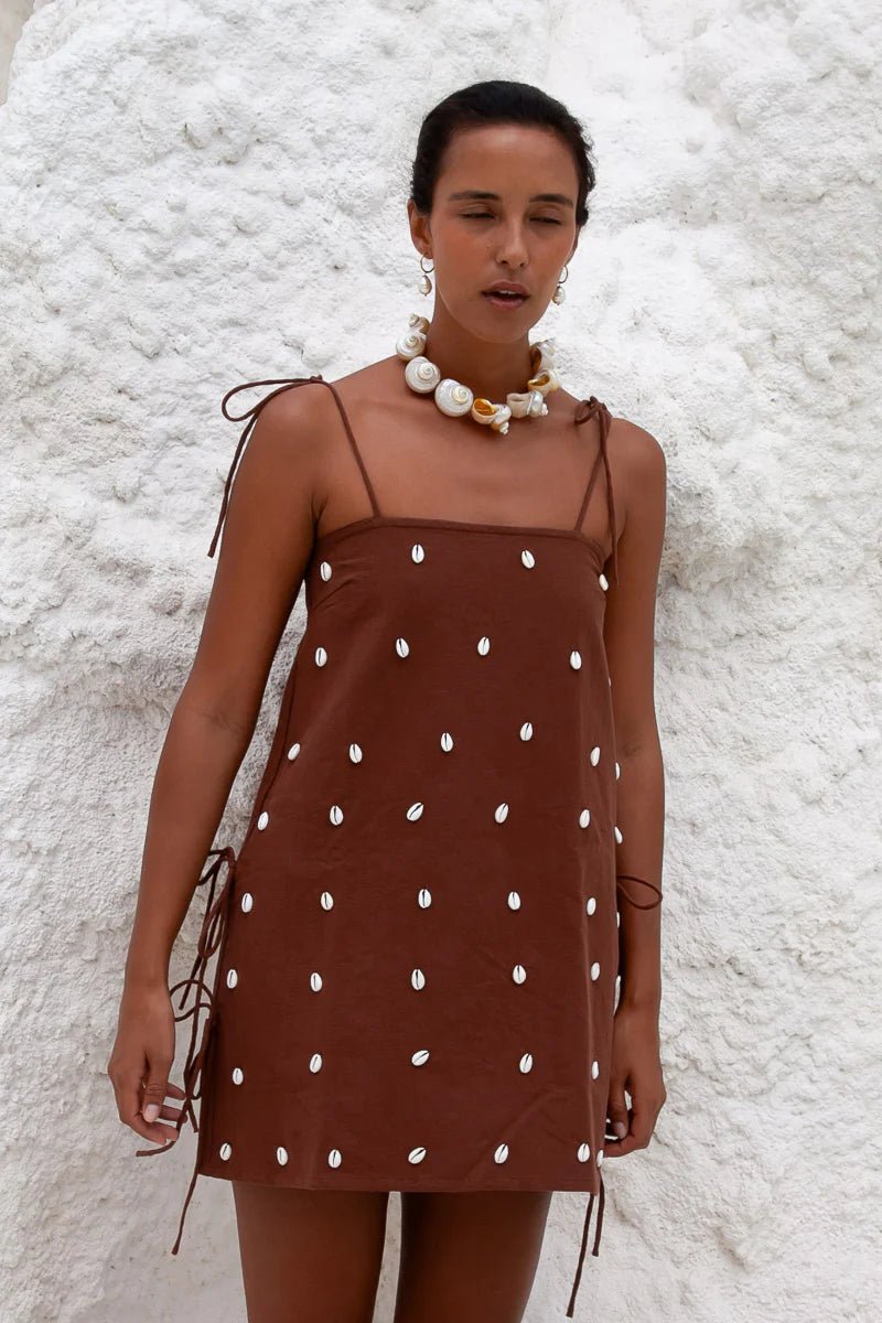 Dede Cowrie Shell Beaded Dress XS Dede Cowrie Shell Beaded Dress XS