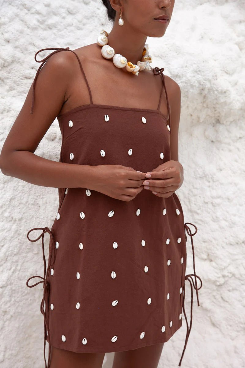 Dede Cowrie Shell Beaded Dress - Meadow Collectivemini dress