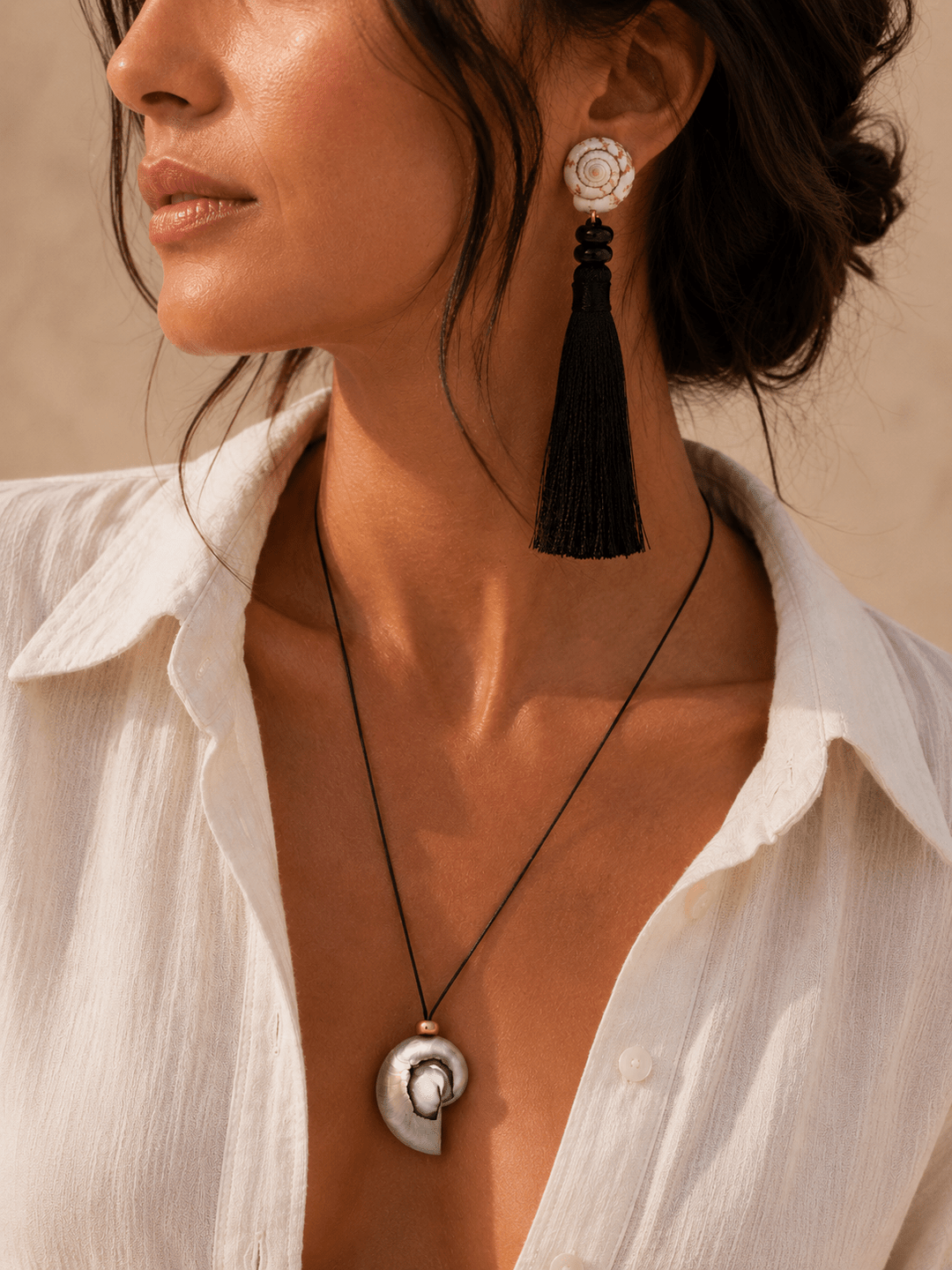 Delphine Nautilus Shell Cord Necklace - Meadow CollectiveNecklace
