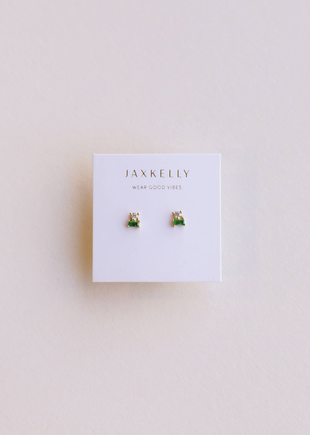 Double Stud Stack - Emerald - Gold Earrings - Meadow Collectivestud earrings