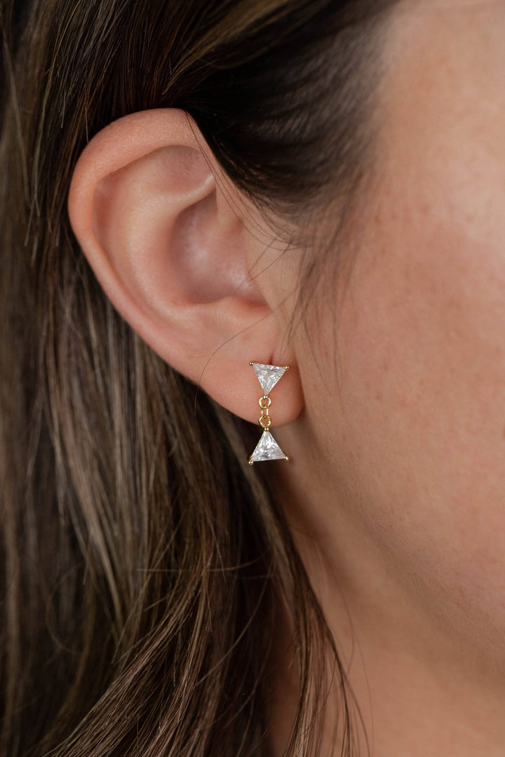 Dual Triangle Drop - Gold Earrings - Meadow Collectiveearrings