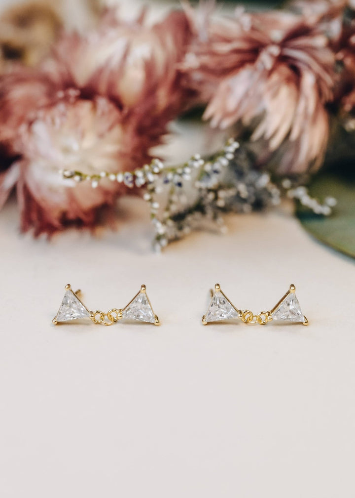 Dual Triangle Drop - Gold Earrings - Meadow Collectiveearrings