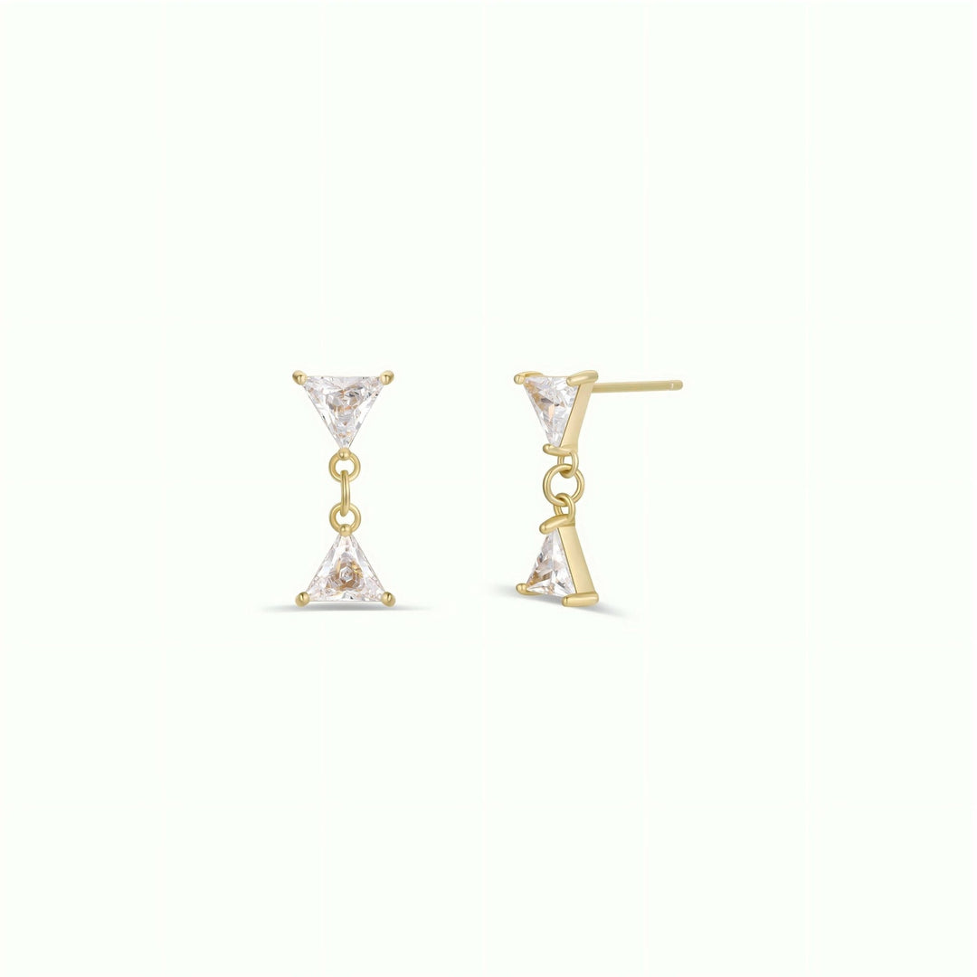 Dual Triangle Drop - Gold Earrings - Meadow Collectiveearrings