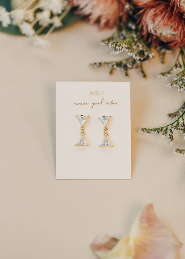 Dual Triangle Drop - Gold Earrings - Meadow Collectiveearrings