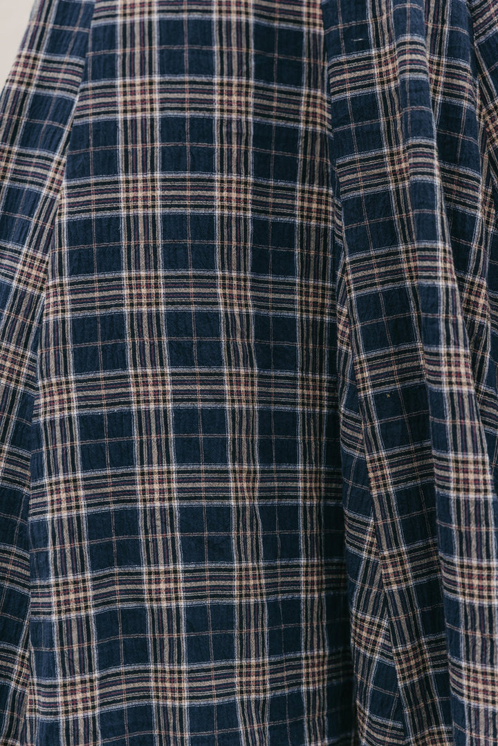 Keira Plaid Maxi Skirt - Dark Blue