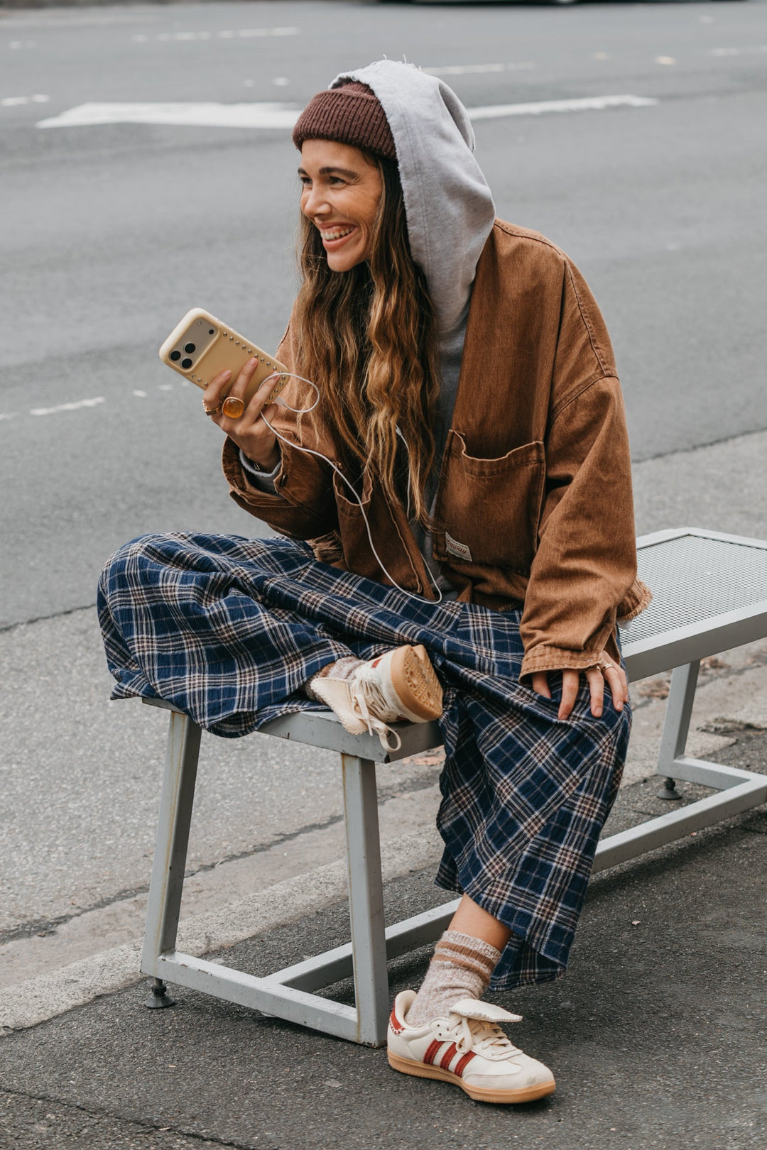Keira Plaid Maxi Skirt - Dark Blue