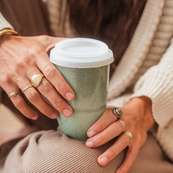 Emerald 12oz Ceramic Travel Mug – Reusable & Stylish - Meadow Collectivetravel mug