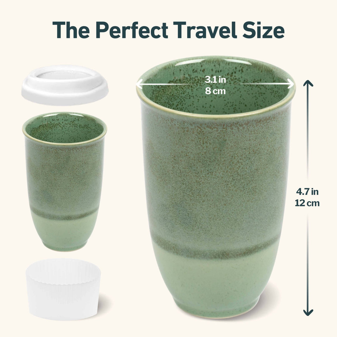Emerald 12oz Ceramic Travel Mug – Reusable & Stylish - Meadow Collectivetravel mug