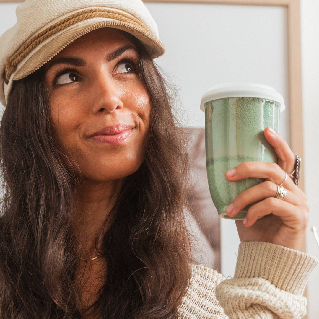 Emerald 12oz Ceramic Travel Mug – Reusable & Stylish - Meadow Collectivetravel mug