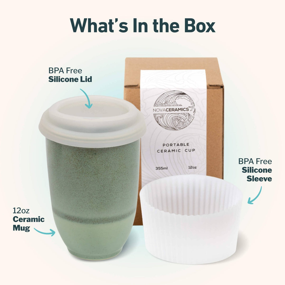 Emerald 12oz Ceramic Travel Mug – Reusable & Stylish - Meadow Collectivetravel mug