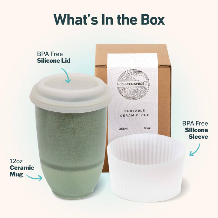 Emerald 12oz Ceramic Travel Mug – Reusable & Stylish - Meadow Collectivetravel mug