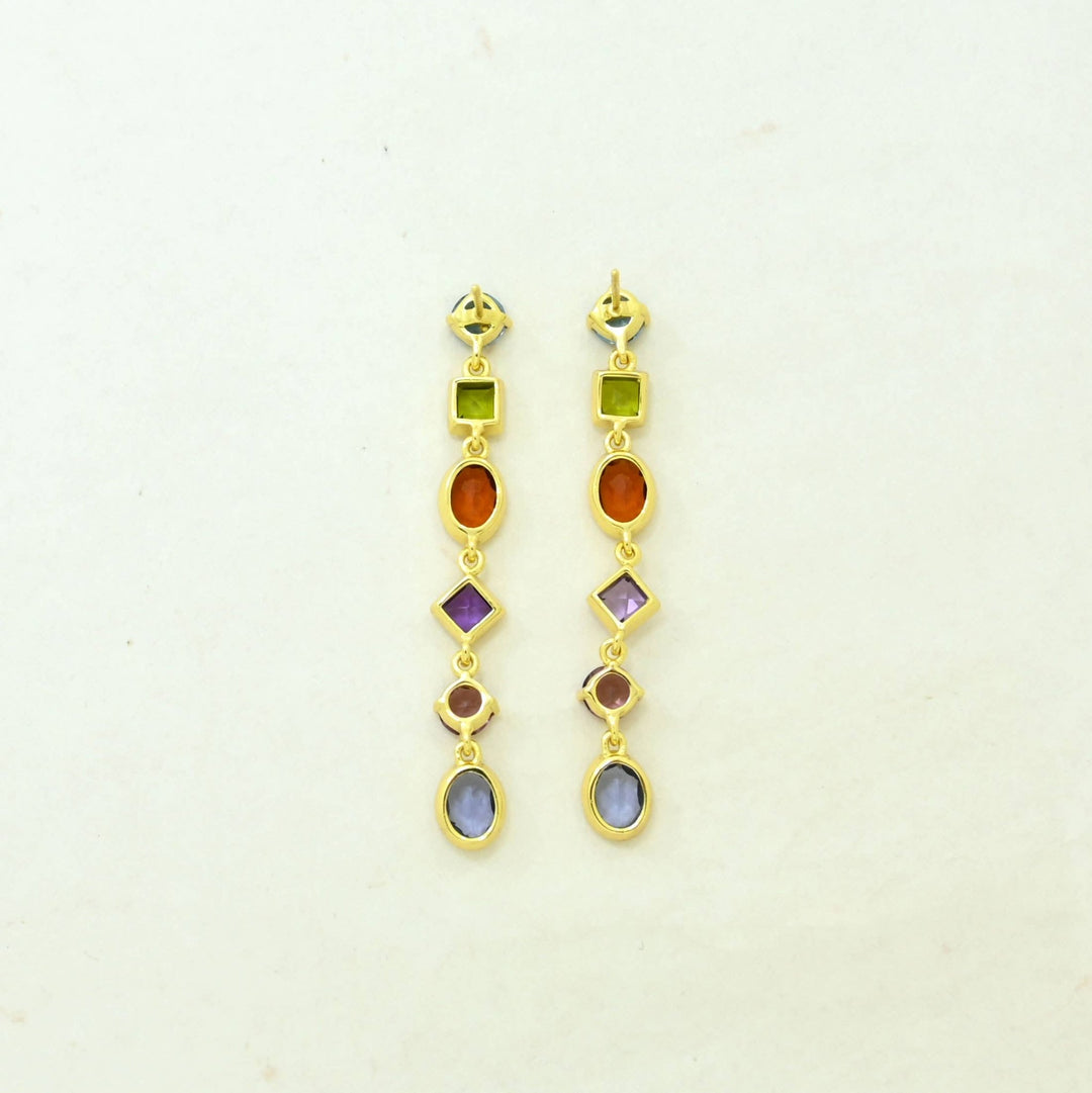 Emilia Earring Gold Plated - Multicolor Gemstones - Meadow Collectiveearrings