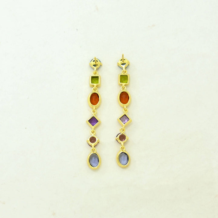 Emilia Earring Gold Plated - Multicolor Gemstones - Meadow Collectiveearrings