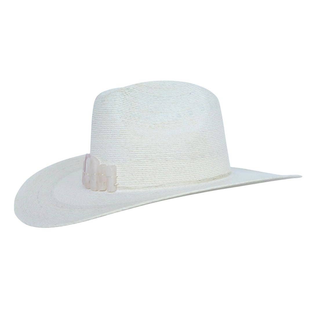 Faith Straw Western Crown Hat with Rose Quartz Crystals - Meadow Collectivehat