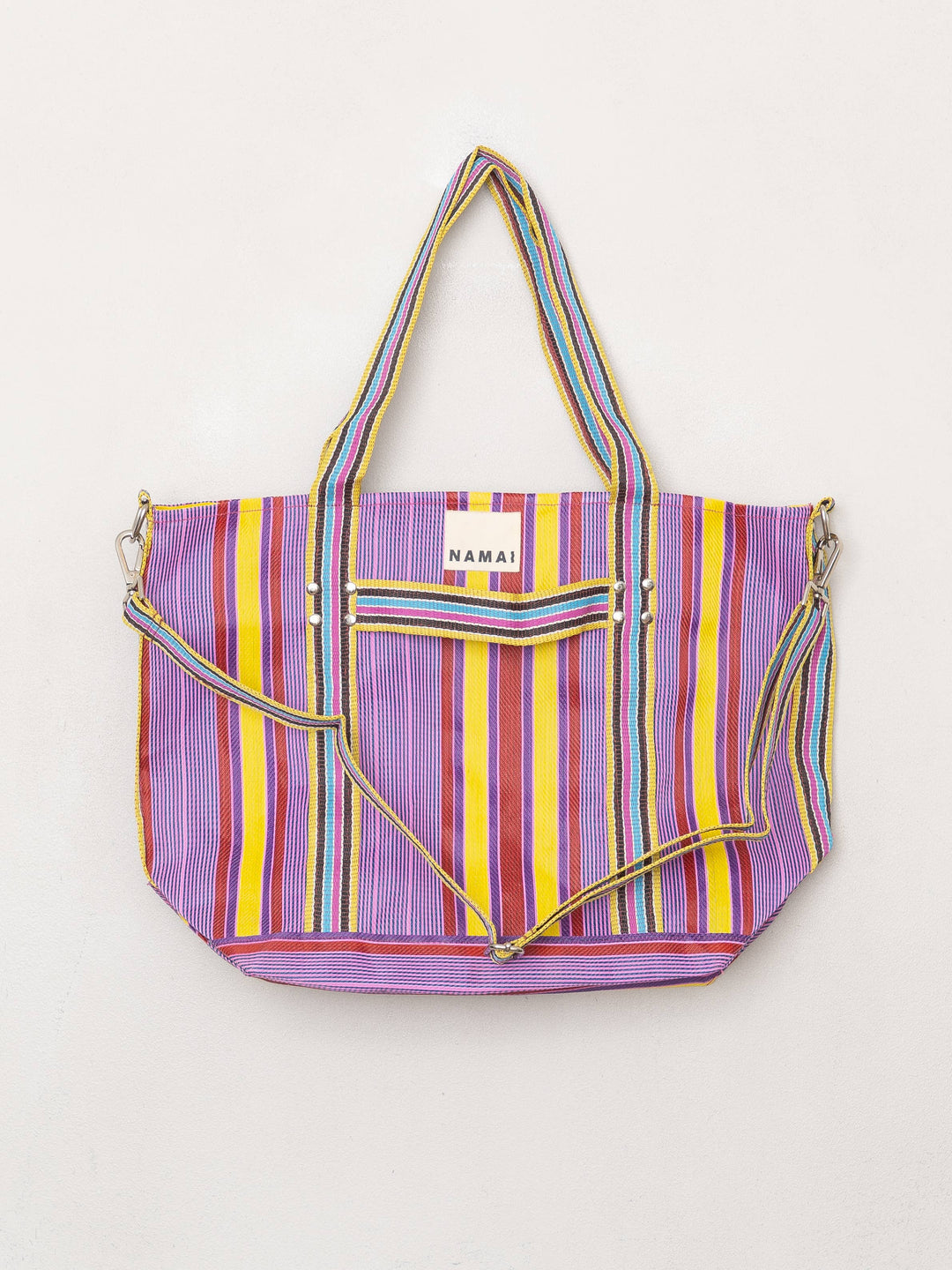 The Goa Recycled Nylon Travel Tote - Candy Stripe