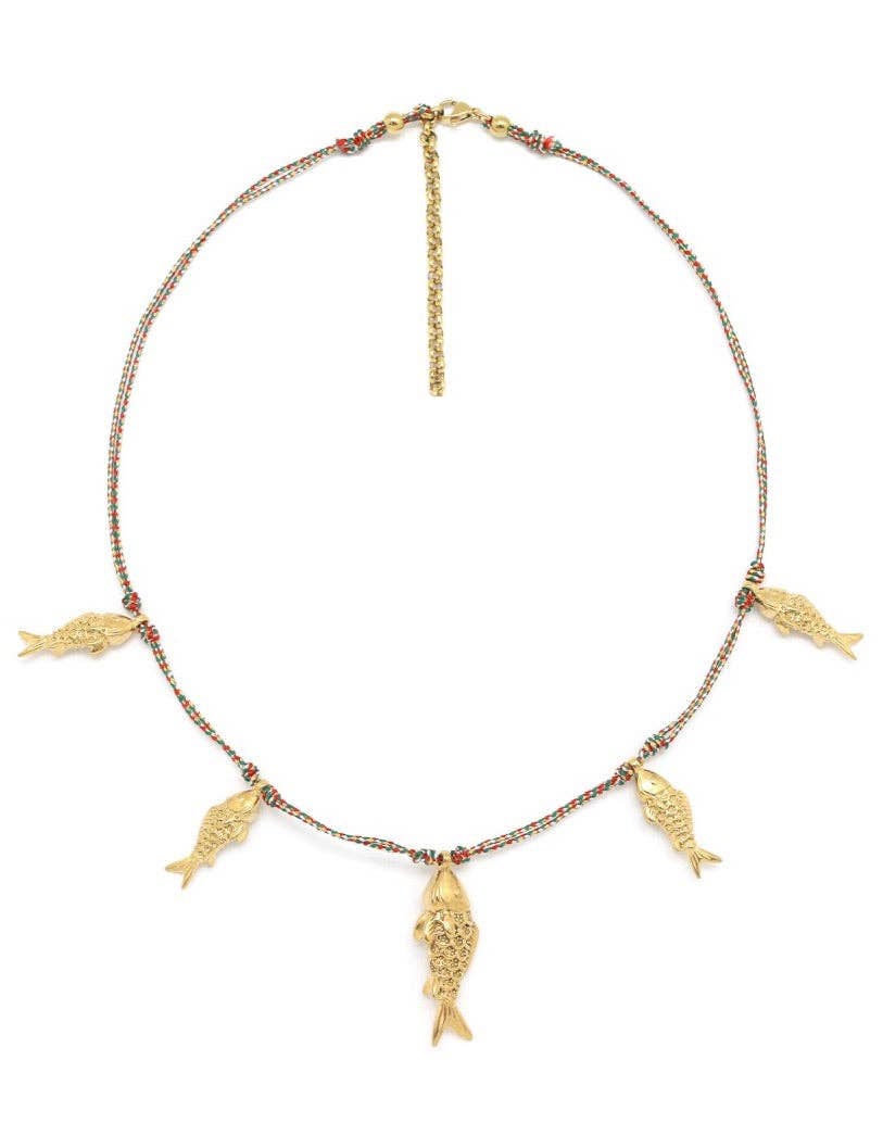 Five Gold Fish Necklace - Meadow CollectiveNecklace