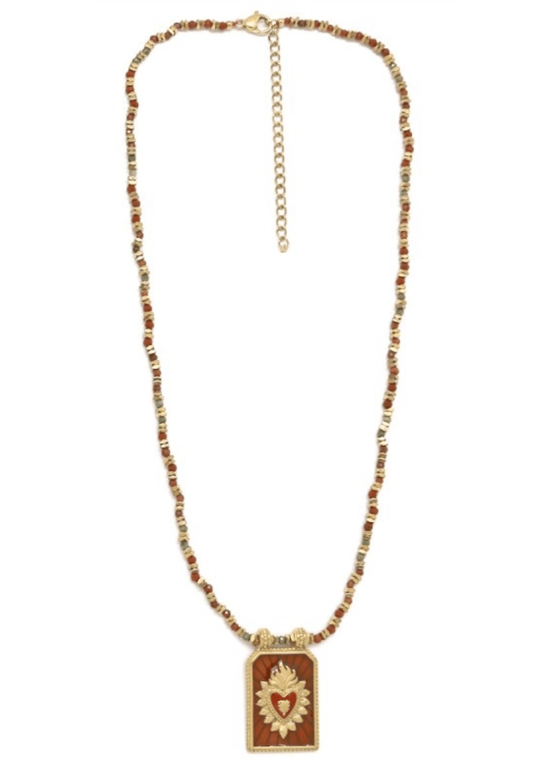 Flaming Heart Deep Red Charm Necklace - Meadow CollectiveNecklace