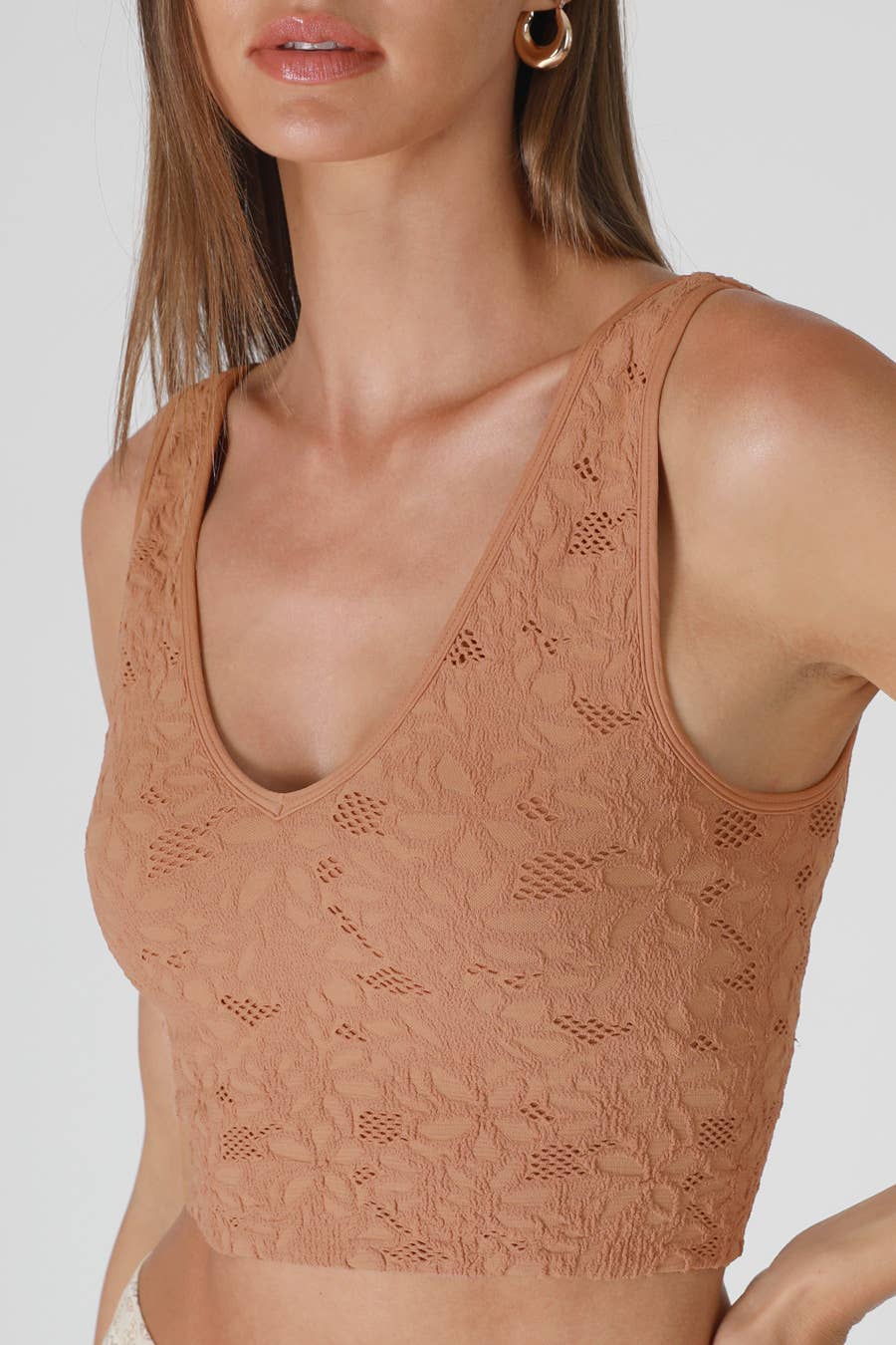 Floral Lace V Neck Top - Meadow Collectivetank top