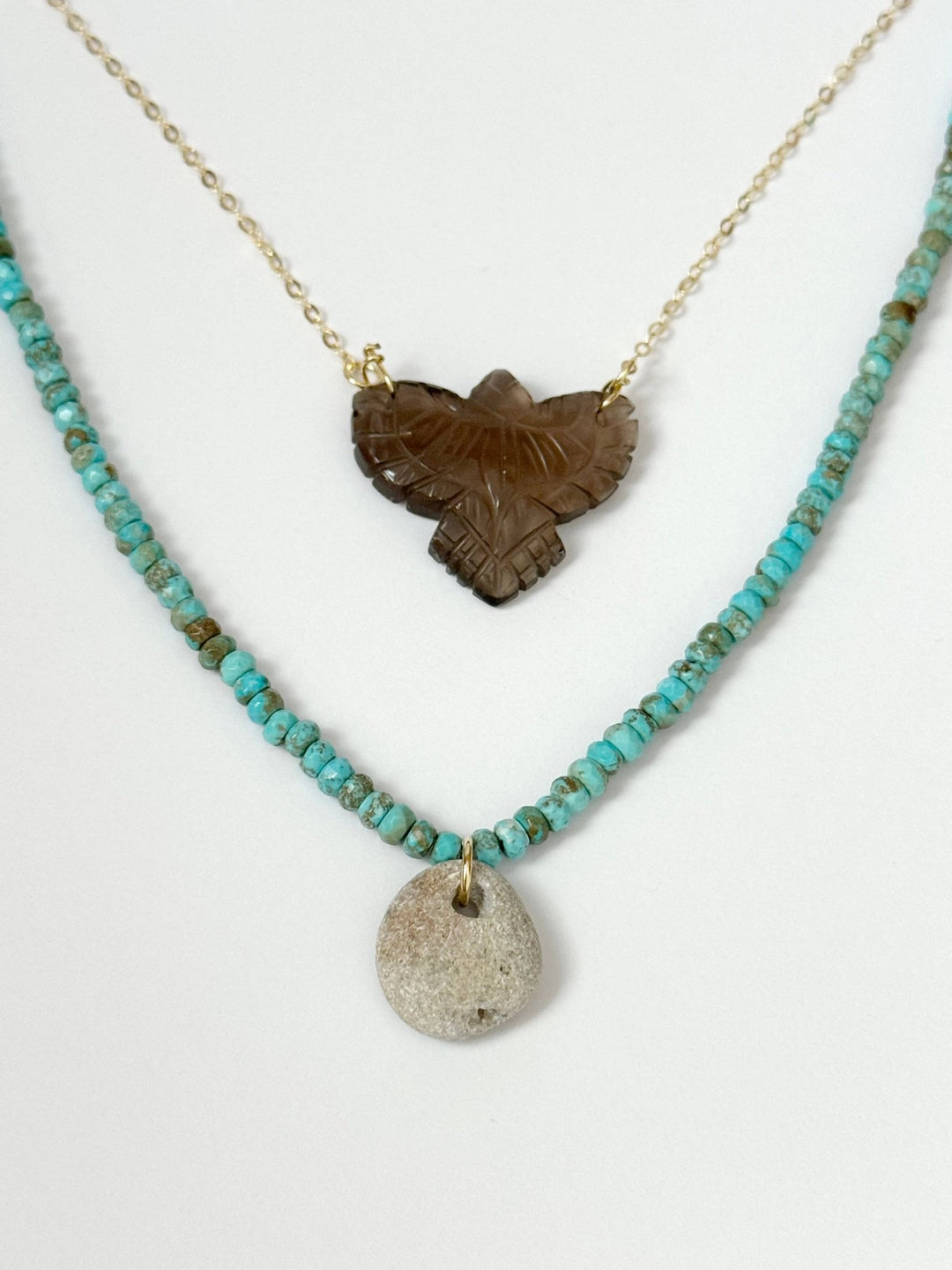 Free Bird Eagle Necklace – Hand - Carved Smoky Quartz &amp; 18k Gold Vermeil - Meadow CollectiveNecklace