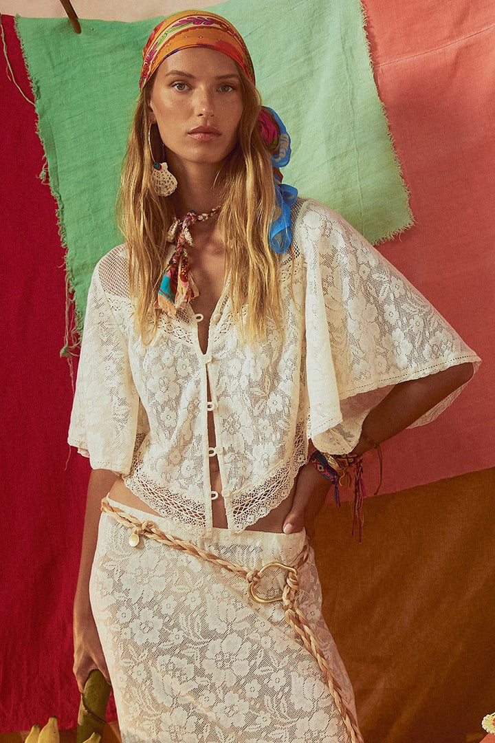 Free Love Lace Crop Vintage Cream - Meadow Collectiveblouse