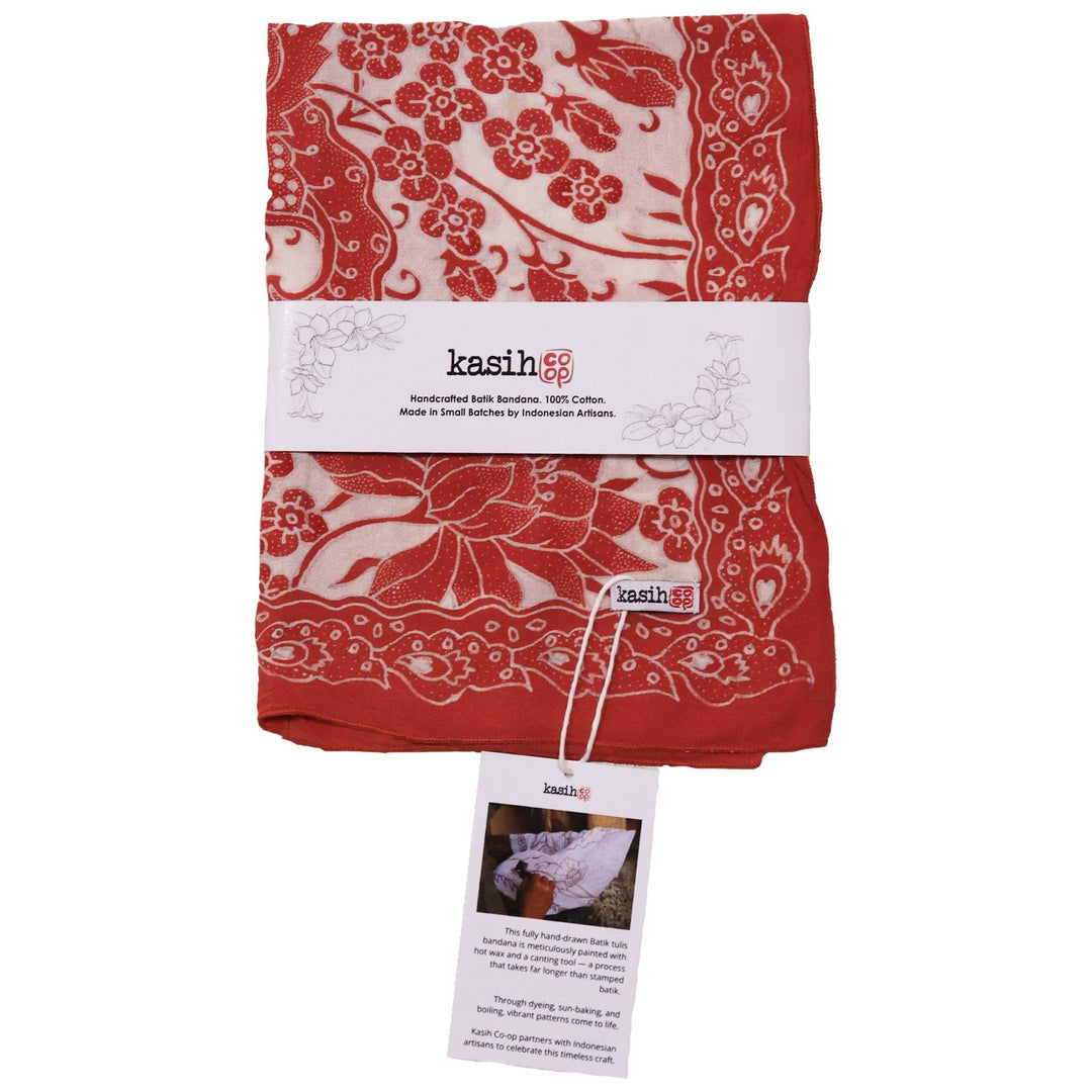 Fully Hand Drawn Batik Tulis Bandana, Lotus Blossom - Meadow Collectivebandana