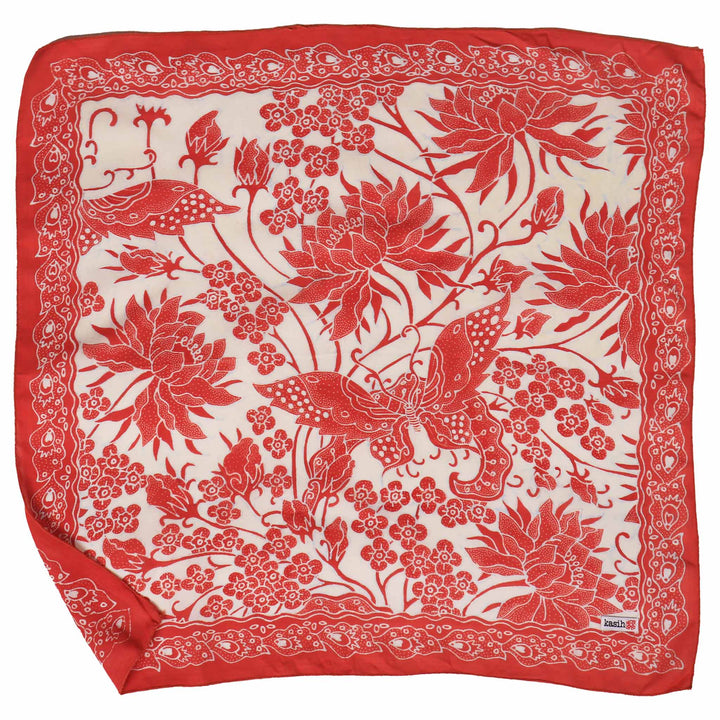 Fully Hand Drawn Batik Tulis Bandana, Lotus Blossom - Meadow Collectivebandana
