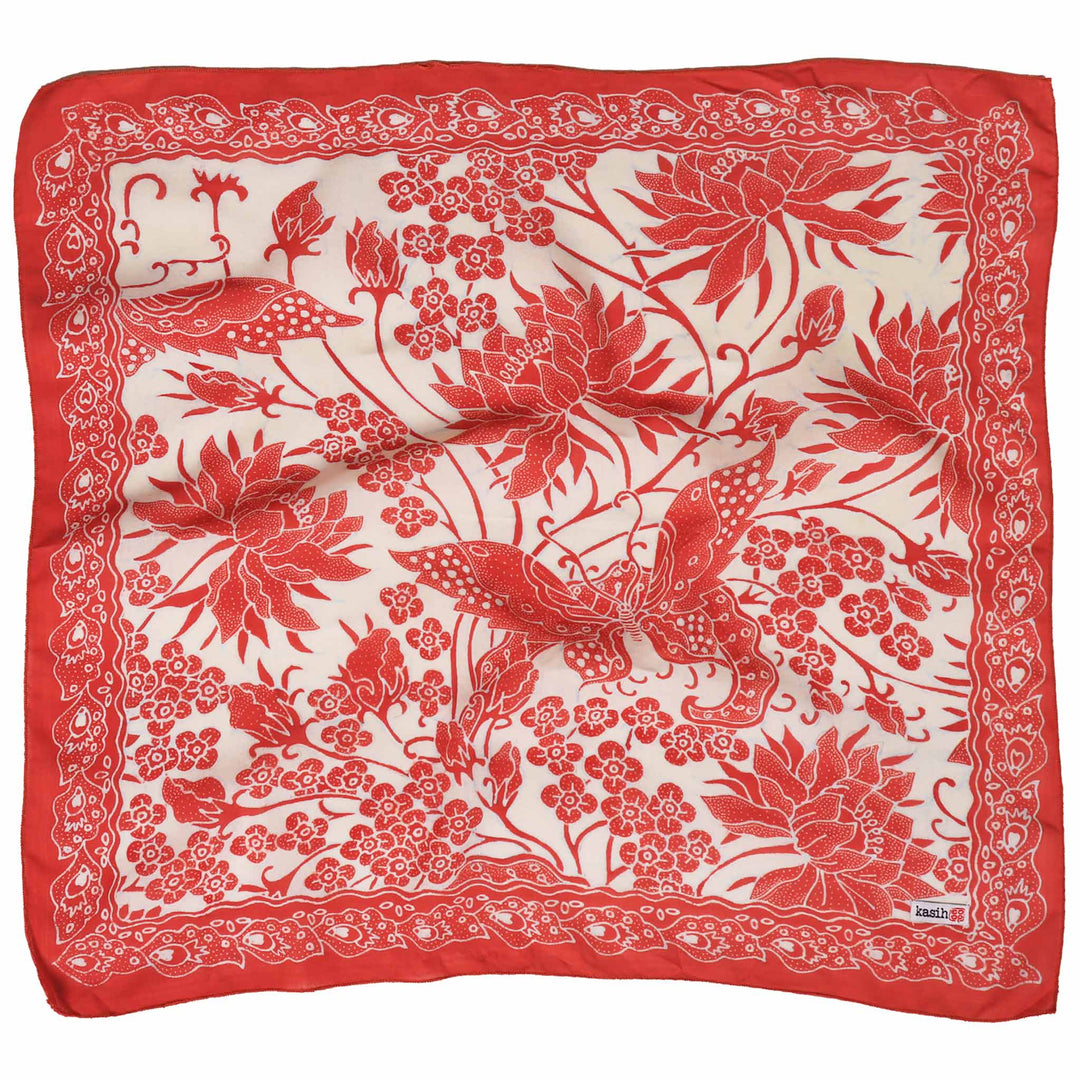 Fully Hand Drawn Batik Tulis Bandana, Lotus Blossom - Meadow Collectivebandana