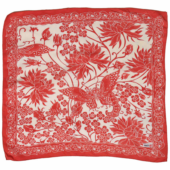 Fully Hand Drawn Batik Tulis Bandana, Lotus Blossom - Meadow Collectivebandana