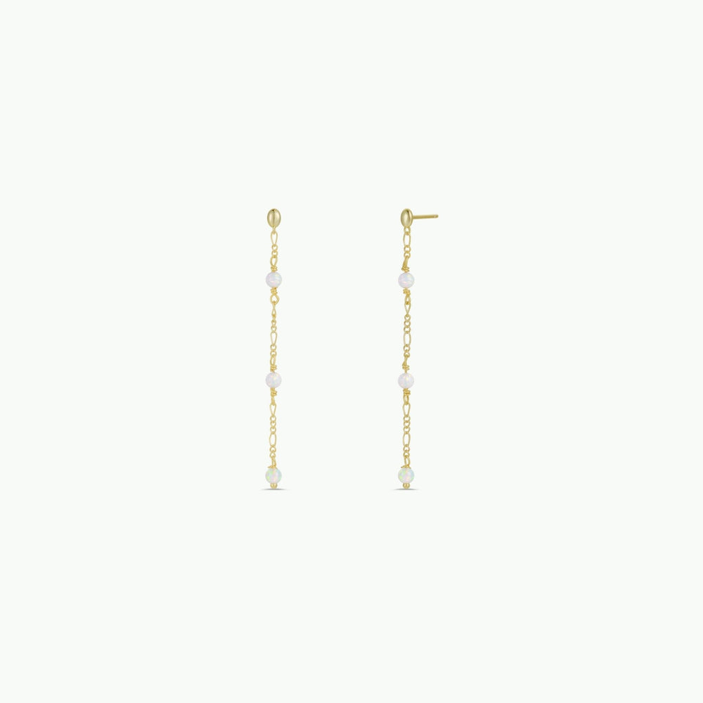 Gemstone Chain Drop Earring - White Opal - Meadow Collectiveearrings