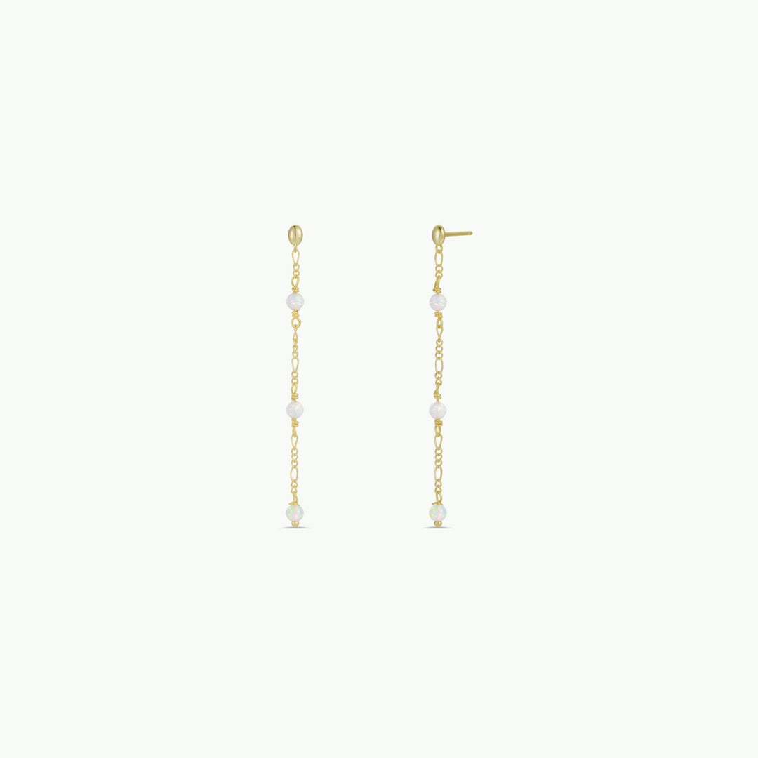 Gemstone Chain Drop Earring - White Opal - Meadow Collectiveearrings
