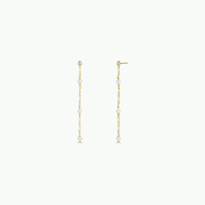 Gemstone Chain Drop Earring - White Opal - Meadow Collectiveearrings