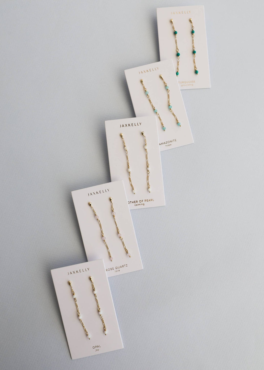 Gemstone Chain Drop Earring - White Opal - Meadow Collectiveearrings