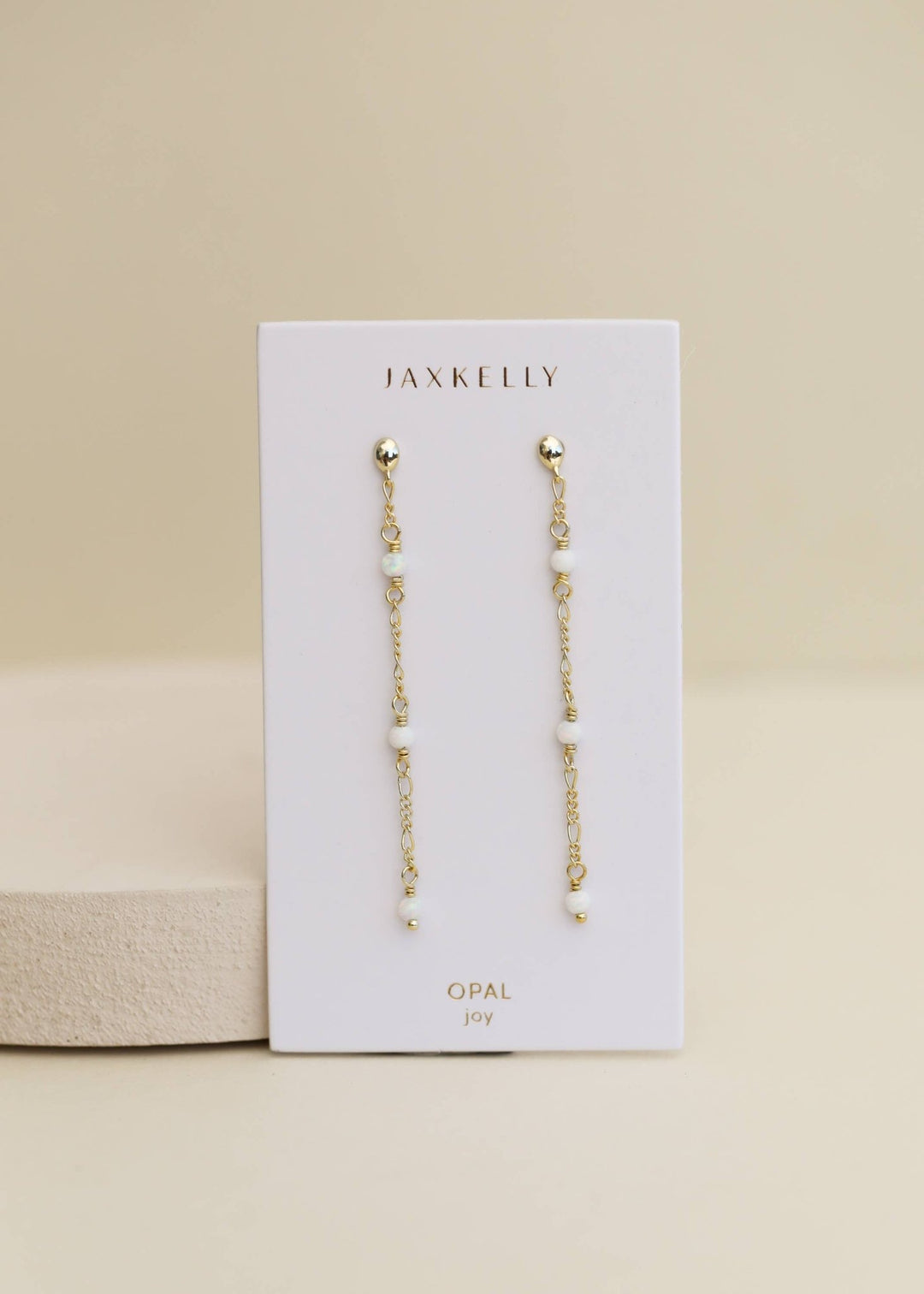 Gemstone Chain Drop Earring - White Opal - Meadow Collectiveearrings