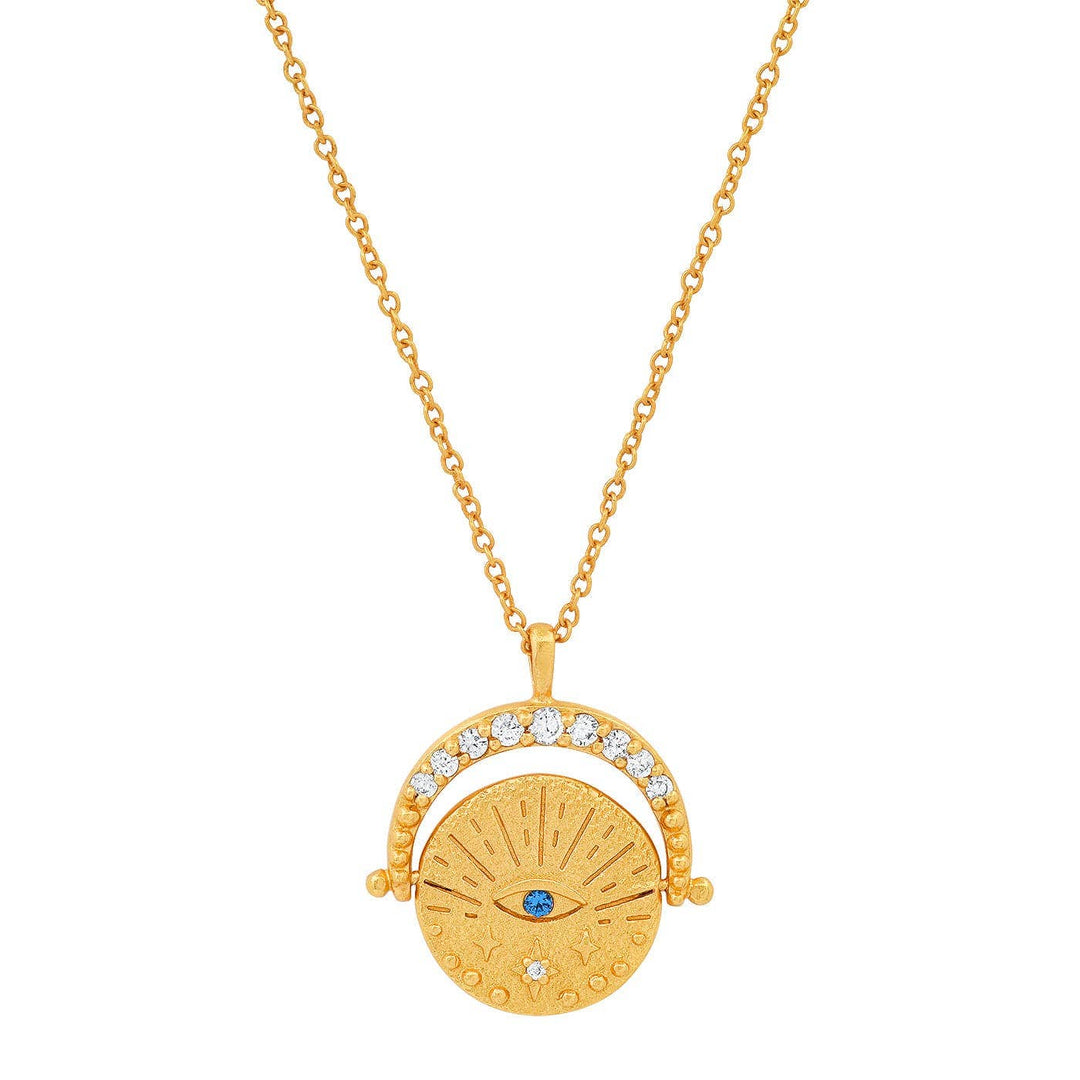 Gold Coin Evil Eye Necklace - Meadow Collectivenecklace