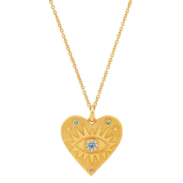 Gold Heart Evil Eye Necklace - Meadow Collectivenecklace