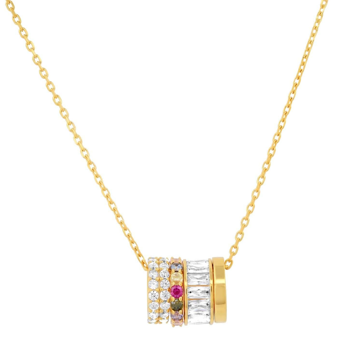 Gold Vermeil Necklace with CZ and Rainbow Rondelles - Meadow CollectiveNecklace
