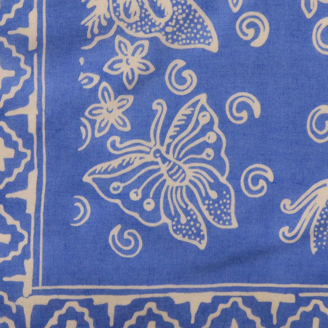 Hand Dyed Batik Bandana, 100% Soft Cotton, Azure Butterflies, Blue, Periwinkle - Meadow Collectivebandana
