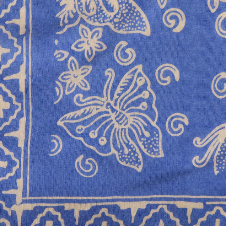 Hand Dyed Batik Bandana, 100% Soft Cotton, Azure Butterflies, Blue, Periwinkle - Meadow Collectivebandana