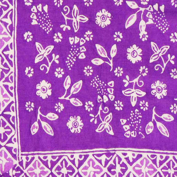 Hand Dyed Batik Bandana, 100% Soft Cotton, Berry Sprig, Purple, Lilac - Meadow Collectivebandana