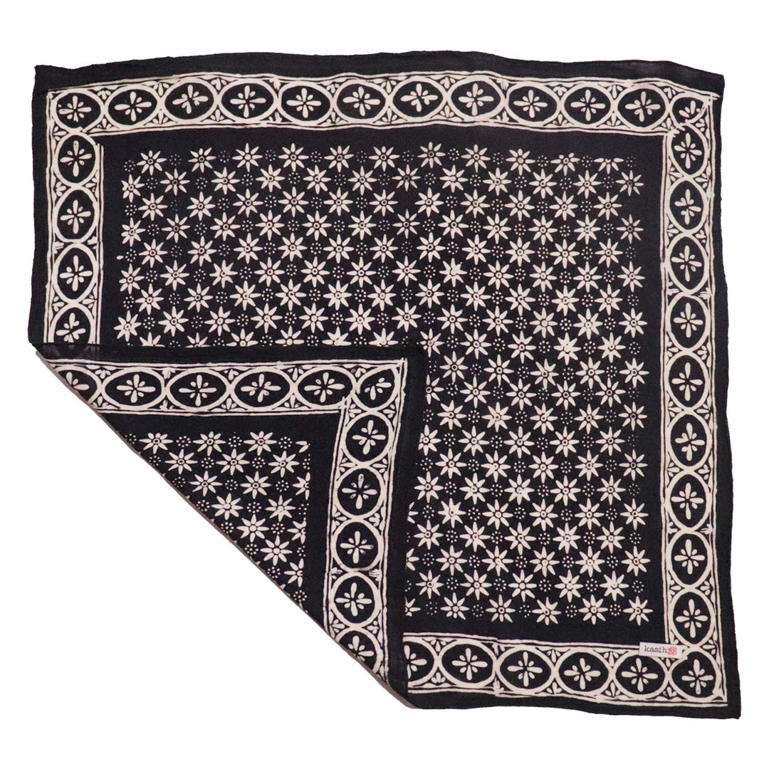 Hand Dyed Batik Bandana, 100% Soft Cotton, Black Mirage - Meadow Collectivebandana