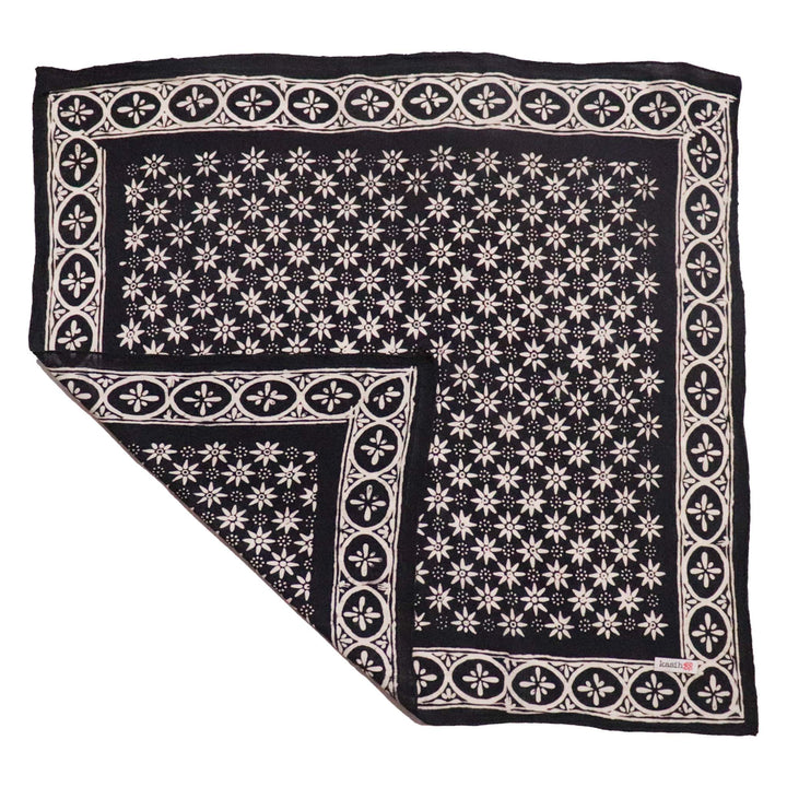 Hand Dyed Batik Bandana, 100% Soft Cotton, Black Mirage - Meadow Collectivebandana